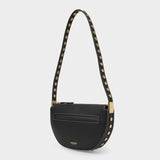 Mini Zip Olympia Bag in Black Leather