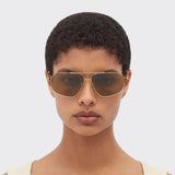 Bv1194S Sunglasses - Bottega Veneta - Gold/Brown - Metal
