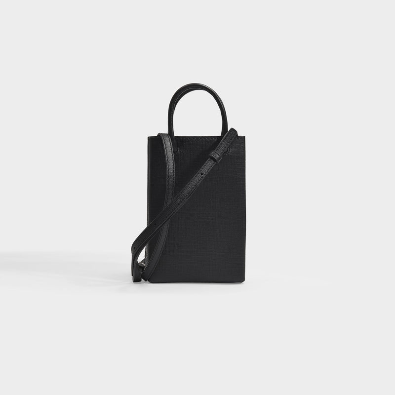 Shopping Phone Hold Crossbody - Balenciaga -  Black - Leather