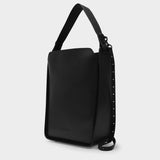 Tote N-S S in Black Grained Leather