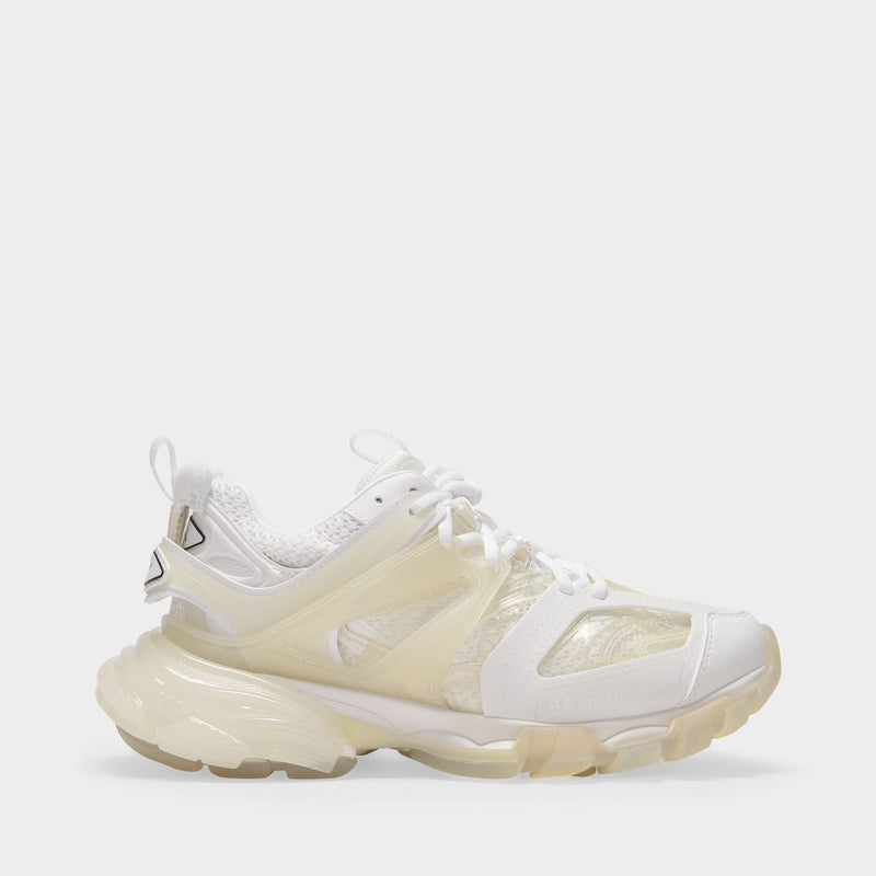 Track Clear Sole Sneakers in White Cream