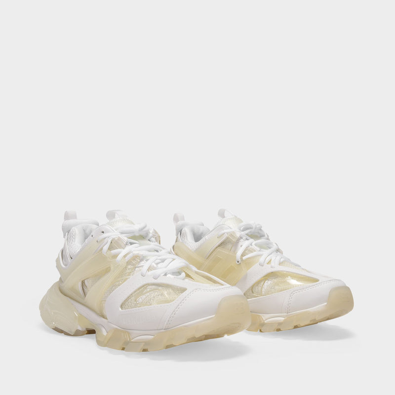 Track Clear Sole Sneakers in White Cream