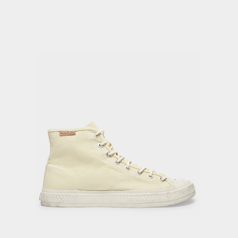 Ballow High Tumbled Sneakers in Yellow Canvas