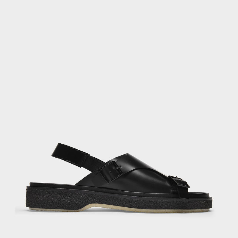Type 140 Sandals in Black Leather