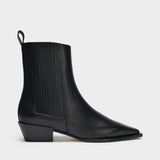 Belinda Ankle Boots in Black Smooth Leather