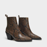 Kate Ankle Boots in Snake Print Leather