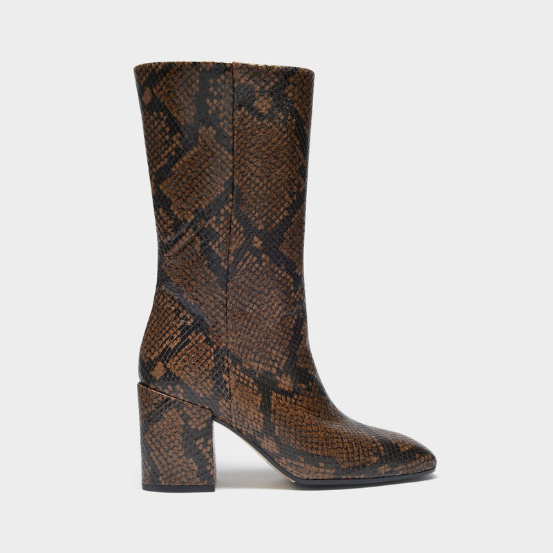 Lori Ankle Boots in Snake Print Leather