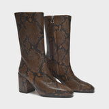 Lori Ankle Boots in Snake Print Leather