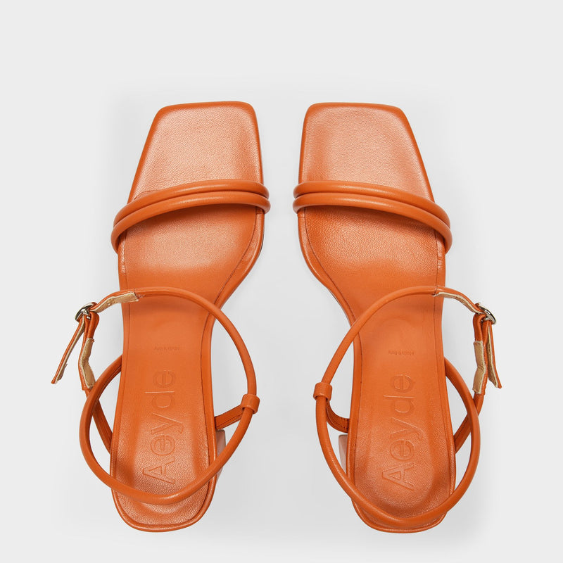 Helene Nappa Sandals in Brown Leather