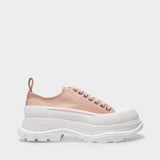 Tread Slick Sneakers in Pink Magnolia Leather, White Detail and Pink Magnolia Rubber Sole