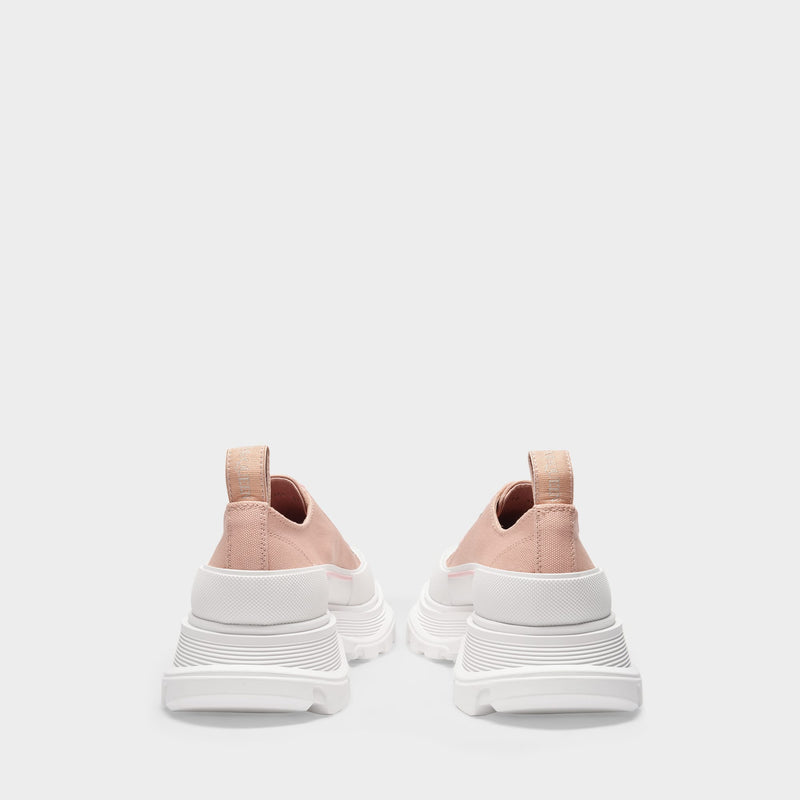 Tread Slick Sneakers in Pink Magnolia Leather, White Detail and Pink Magnolia Rubber Sole