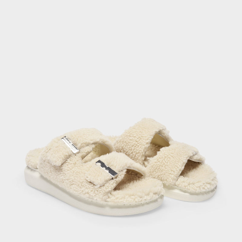 Hybrid Sandal in Beige Shearling