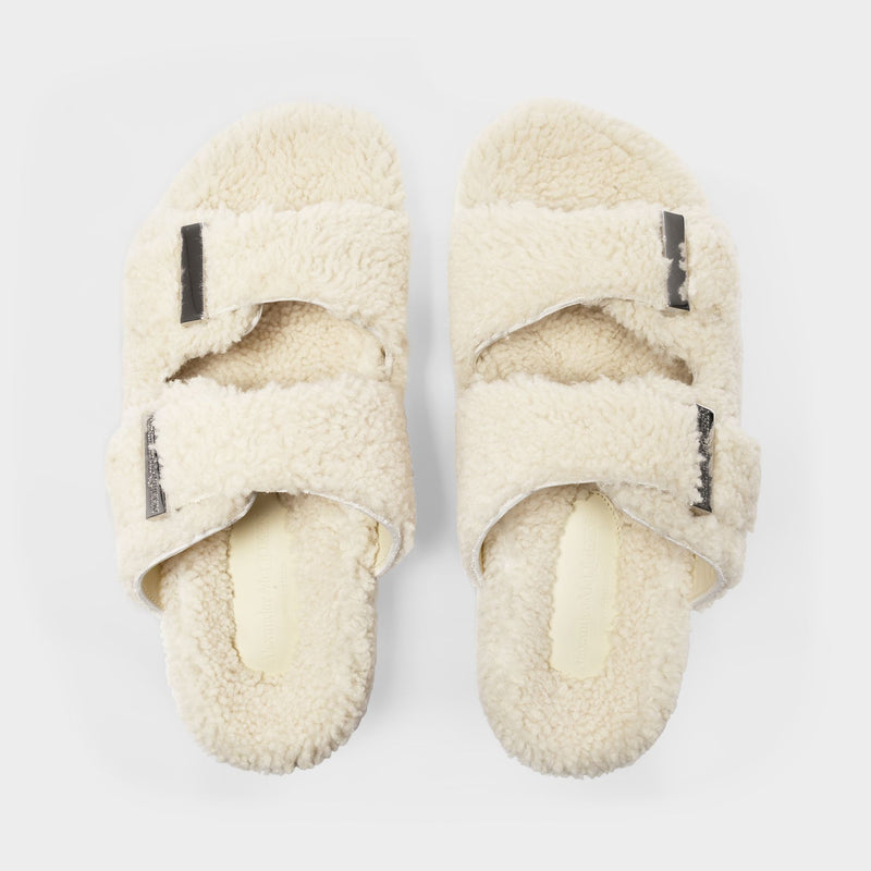 Hybrid Sandal in Beige Shearling