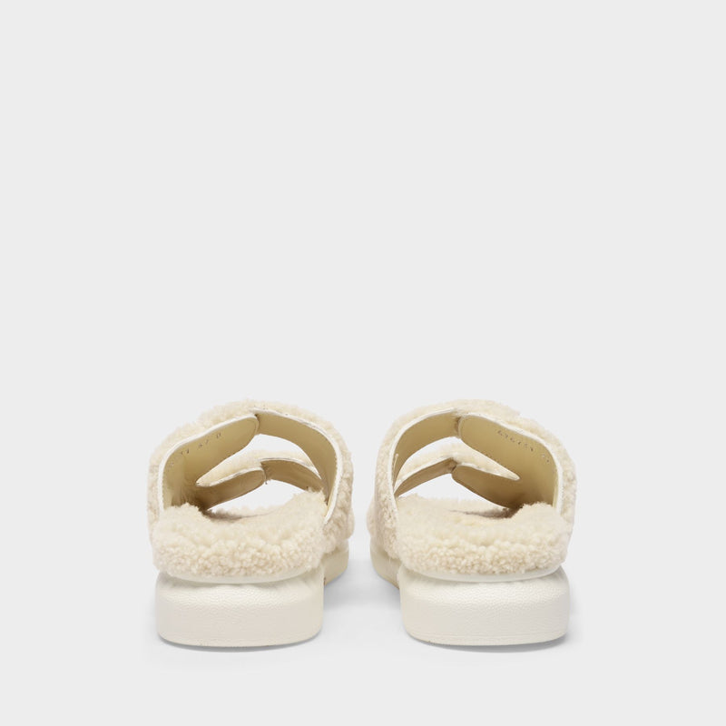 Hybrid Sandal in Beige Shearling