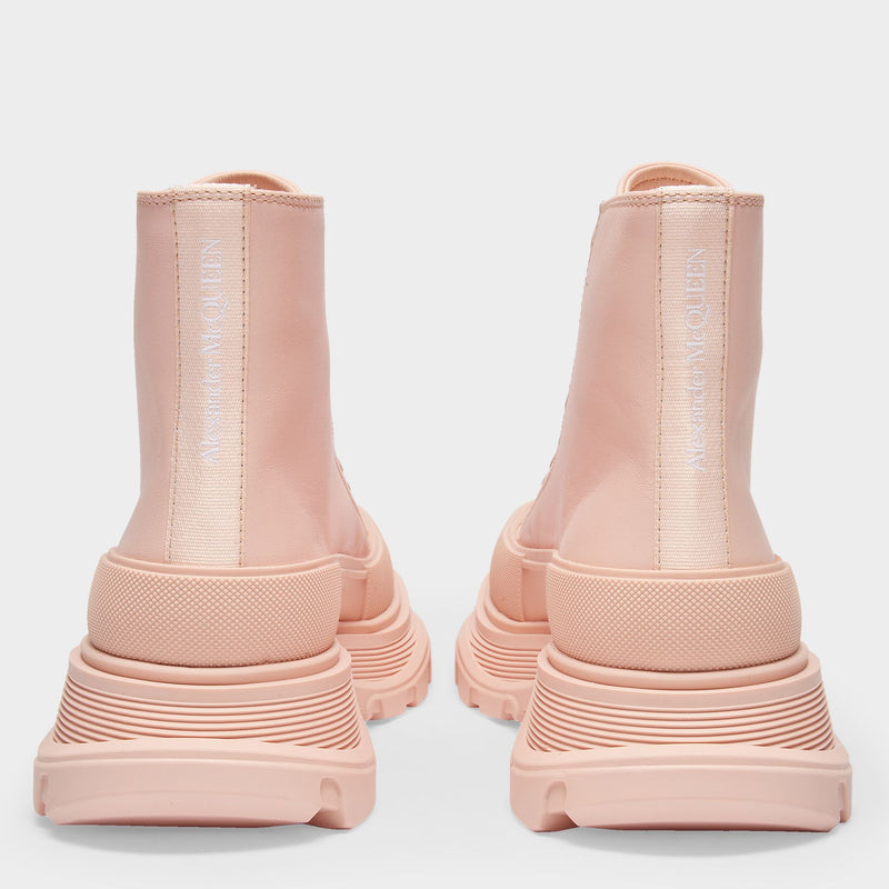 Tread Slick High Sneakers in Pink Leather