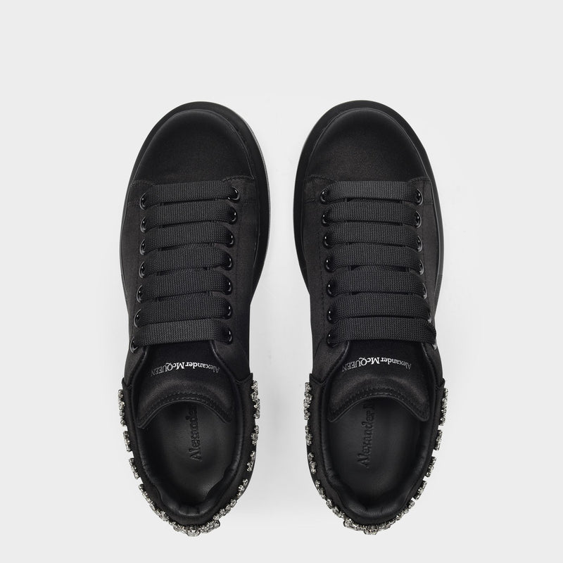 Oversized Runway Sneakers in Black Leather