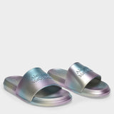Pool Slides in Silver PVC