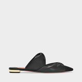 Twist Flat Shoes in Black Leather