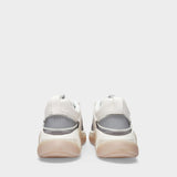 B-Runner Sneakers in White Leather and Mesh