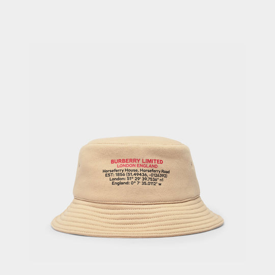 Bucket Hat in Beige Canvas