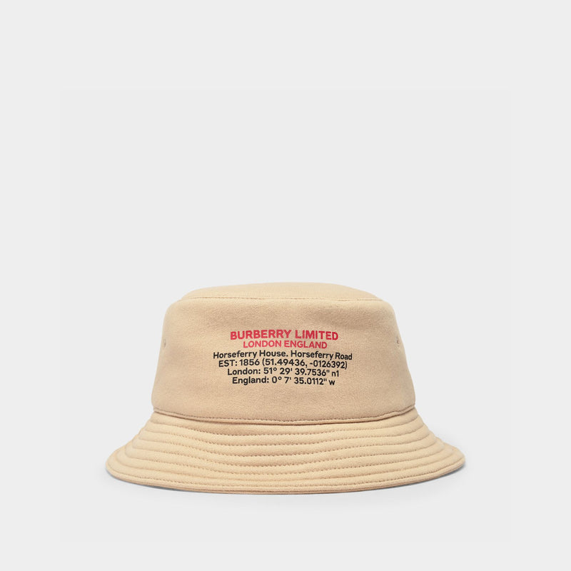 Bucket Hat in Beige Canvas