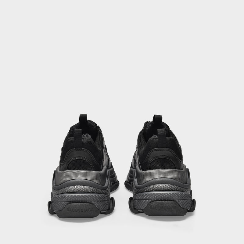 Triple S Sneaker In Metallic Black Polyester
