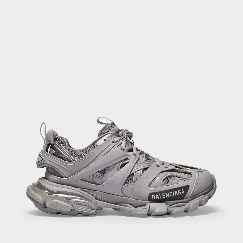 Track Sneakers in Grey Canvas