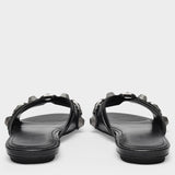Cagole Sandals in Black Leather