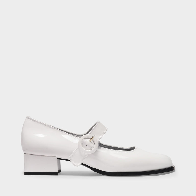 Twiggy Babies in White Patent Leather