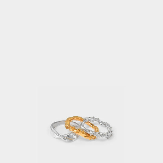 The Infernal Rocks Ring Set in Gold and Silver