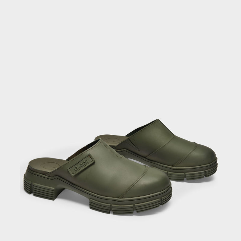 Clog in Green Recycled Rubber