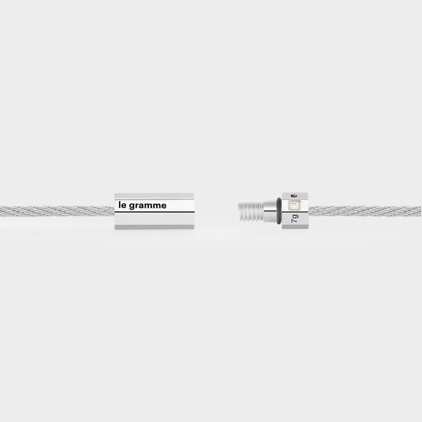7G Octogon Cable Bracelet - Le Gramme - Silver - Silver/Diamond