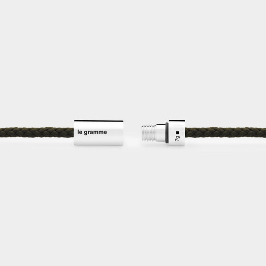 5G Cable Nato Bracelet - Le Gramme - Khaki - Silver