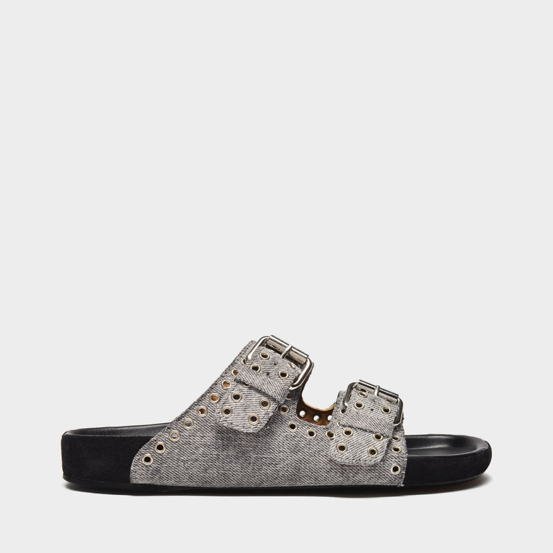 Lennyo Sandals in Grey Coton