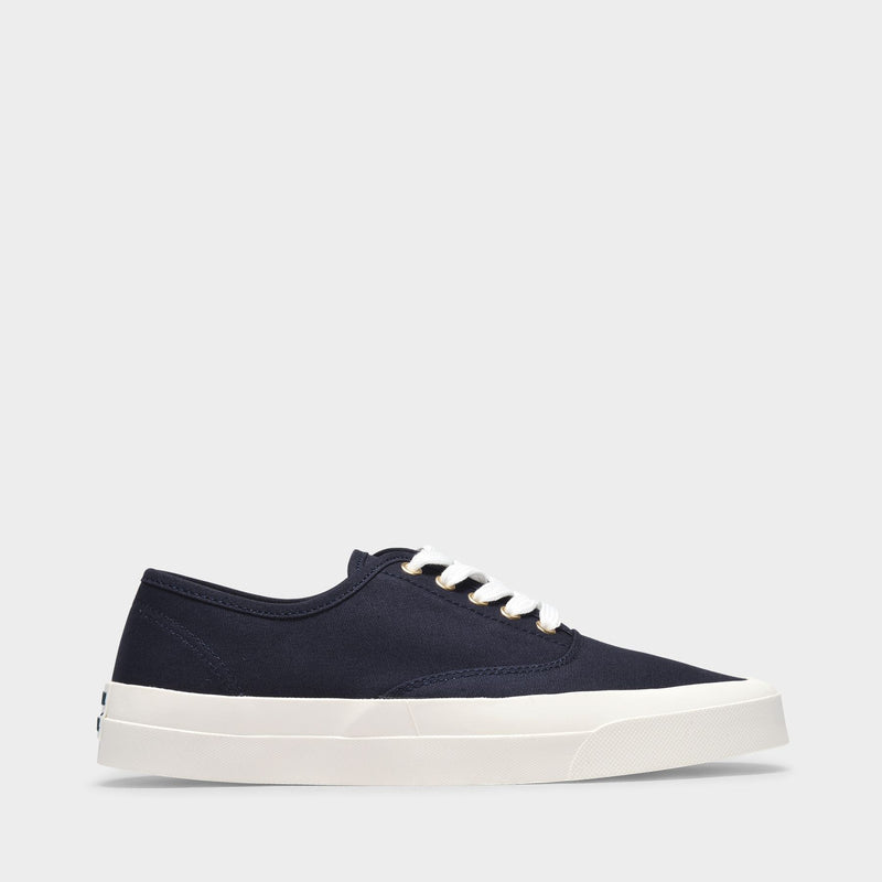 Canvas Laced Sneakers in Navy