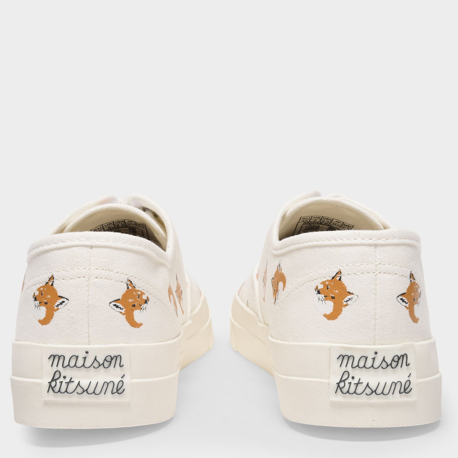 Maison kitsune white canvas sneakers top