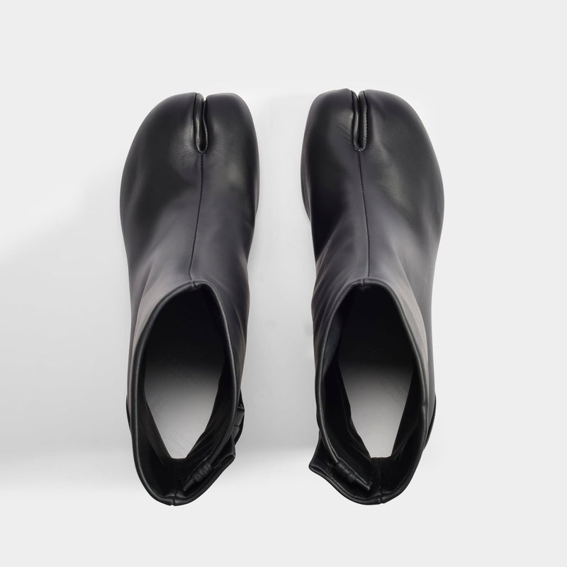 Tabi Hologram Ankle Boots in Black Calfskin