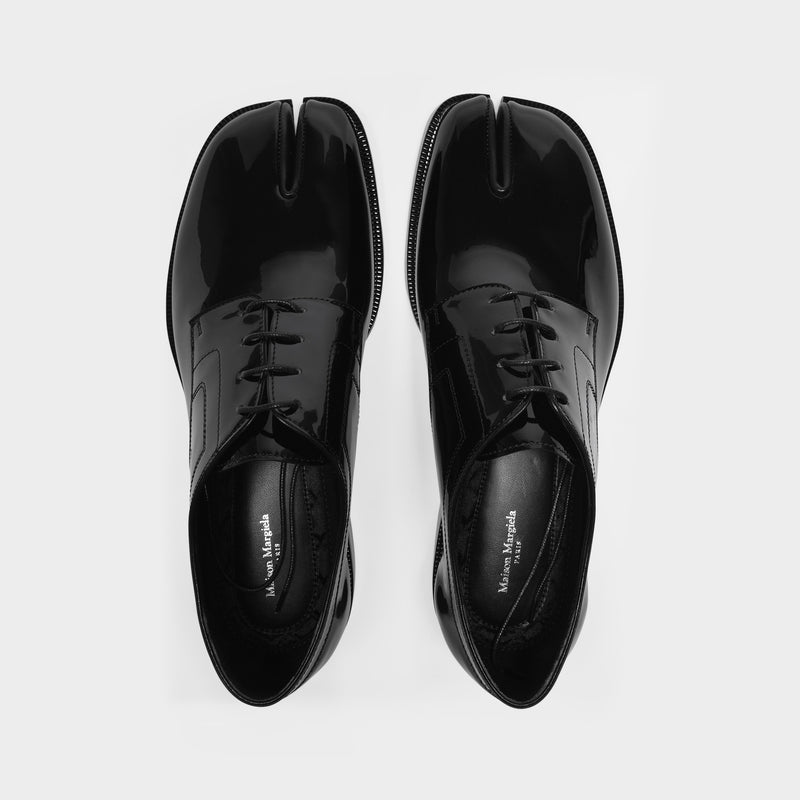 Tabi Lace-Up Derbies in Black Polyester