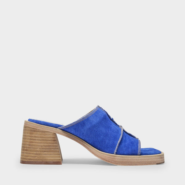 Mildred Slides in Blue Canvas