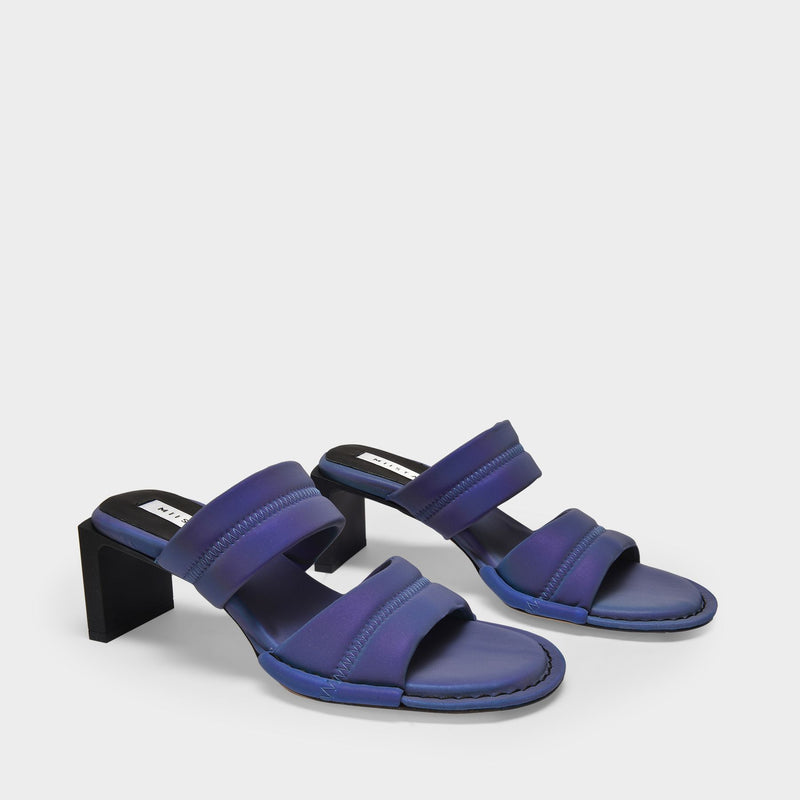 Yvonne Sandals in Blue Leather