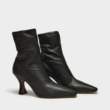 Ran Stretch Ankle Boots in Black Leather