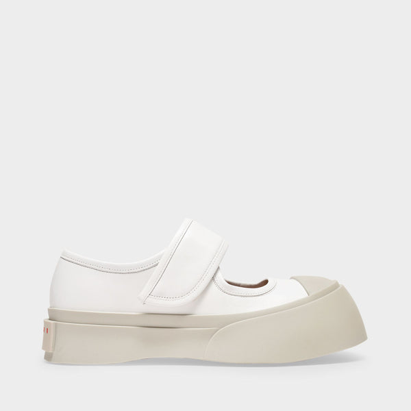 Pablo Mary Janes in White Leather