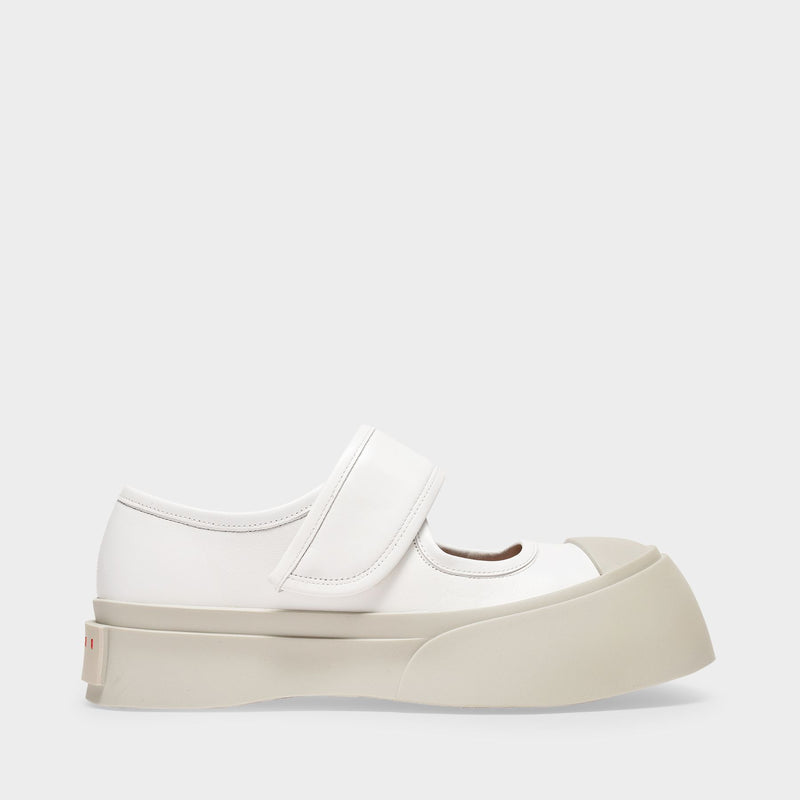 Pablo Mary Janes in White Leather