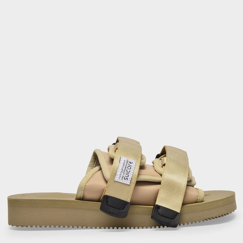 Moto-Cab Slides in Beige Nylon