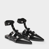 Ankle Strap T.05 Ballerinas in Black Leather