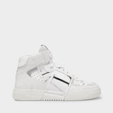 High-Top Sneaker in White Leather