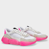 Sneakers in White and Pink Leather