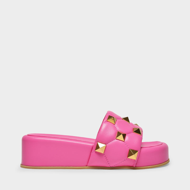 Slides in Pink Leather