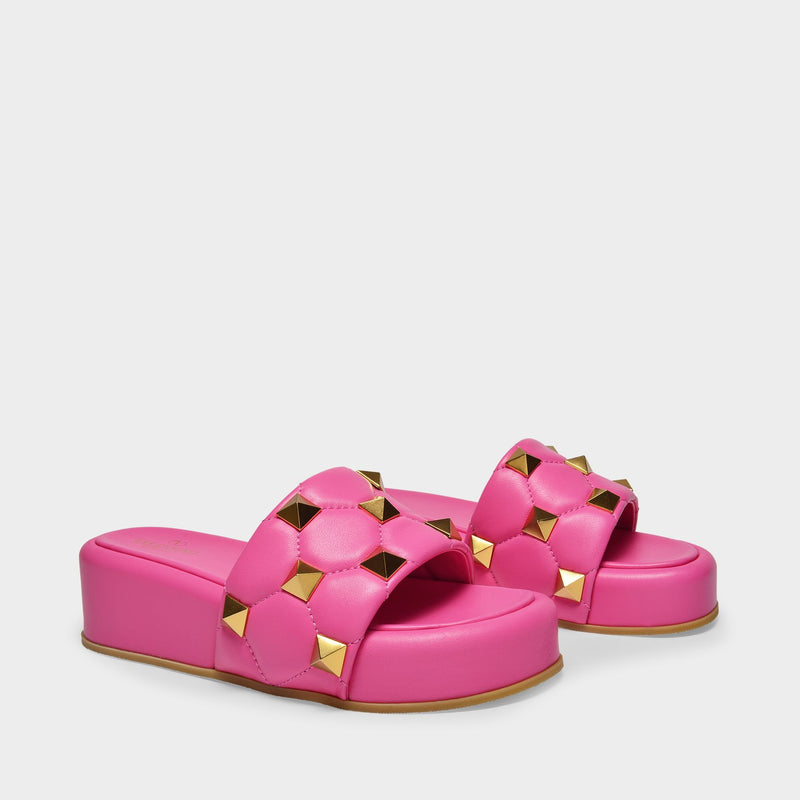 Slides in Pink Leather