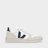 V-10 Sneakers in White and Blue B-Mesh